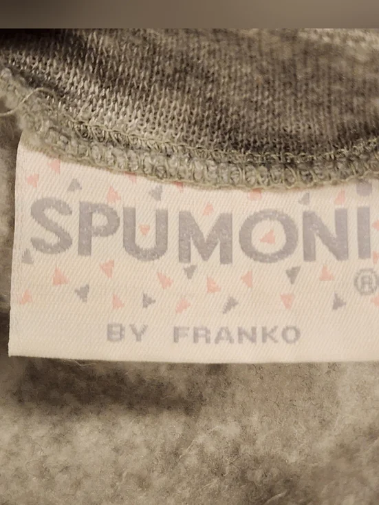 VINTAGE Spumoni by Franko Gray Cats in Boots Sweatshirt Sz Medium Puffy Textured - Picture 5 of 5